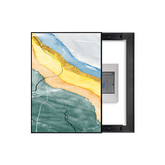 Teal & Golden Horizon Abstract Breaker Box Cover | Decorative Panel Conceal
